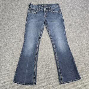 Silver Jeans Suki Surplus Womens 28x30 Blue Bootcut Flap Pocket Stretch Jeans